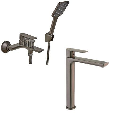 Набір 2 в 1 змішувач для вани Haiba Alex 009 Euro Graphite (HB3998) + Haiba Alex 001 High Graphite (HB3994) SET-H4232 фото