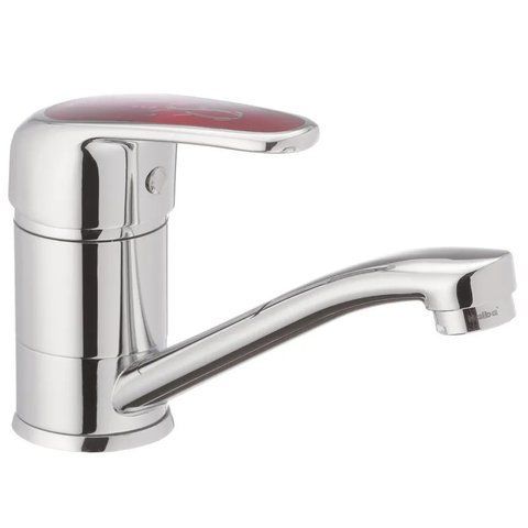 Змішувач для умивальника Haiba Magic 555 (15 см) з червоною ручкою (HB0673) HB0673 фото