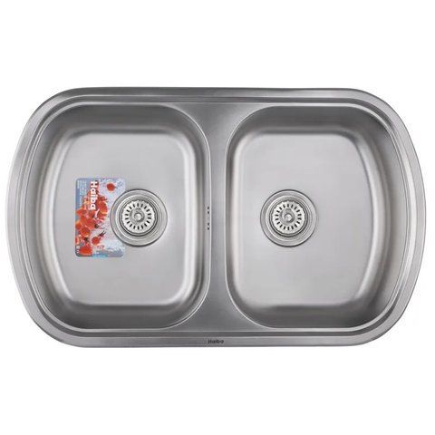 Мийка кухонна HAIBA 80x49 DOUBLE (satin) (HB0652) HB0652 фото