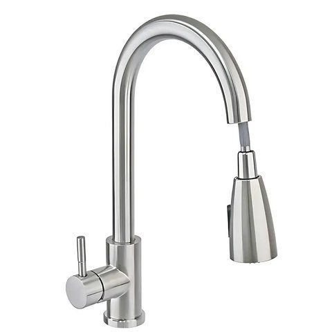 Змішувач для кухні Haiba SUS 014 з висувною лійкою (HB3898) HB3898 фото