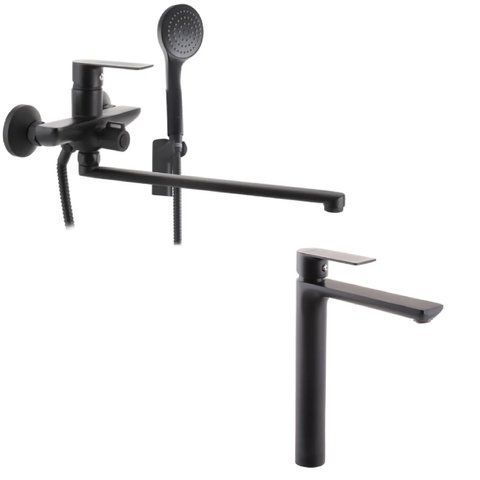 Набір 2 в 1 змішувач для вани Haiba ALEX 006 BLACK (HB3925) + Haiba ALEX 001 BLACK (HB3923) SET-H4228 фото
