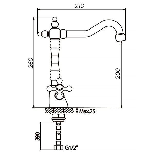 Змішувач для кухні Haiba Dominox 777 (HB0095) HB0095 фото
