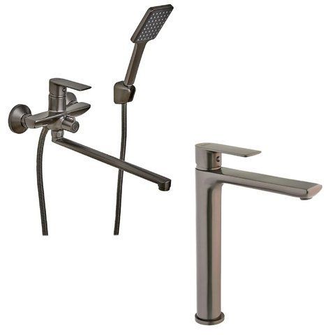 Набір 2 в 1 змішувач для вани Haiba Alex 006 Euro Graphite (HB3997) + Haiba Alex 001 High Graphite (HB3994) SET-H4230 фото